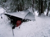 Snow walls around tarp