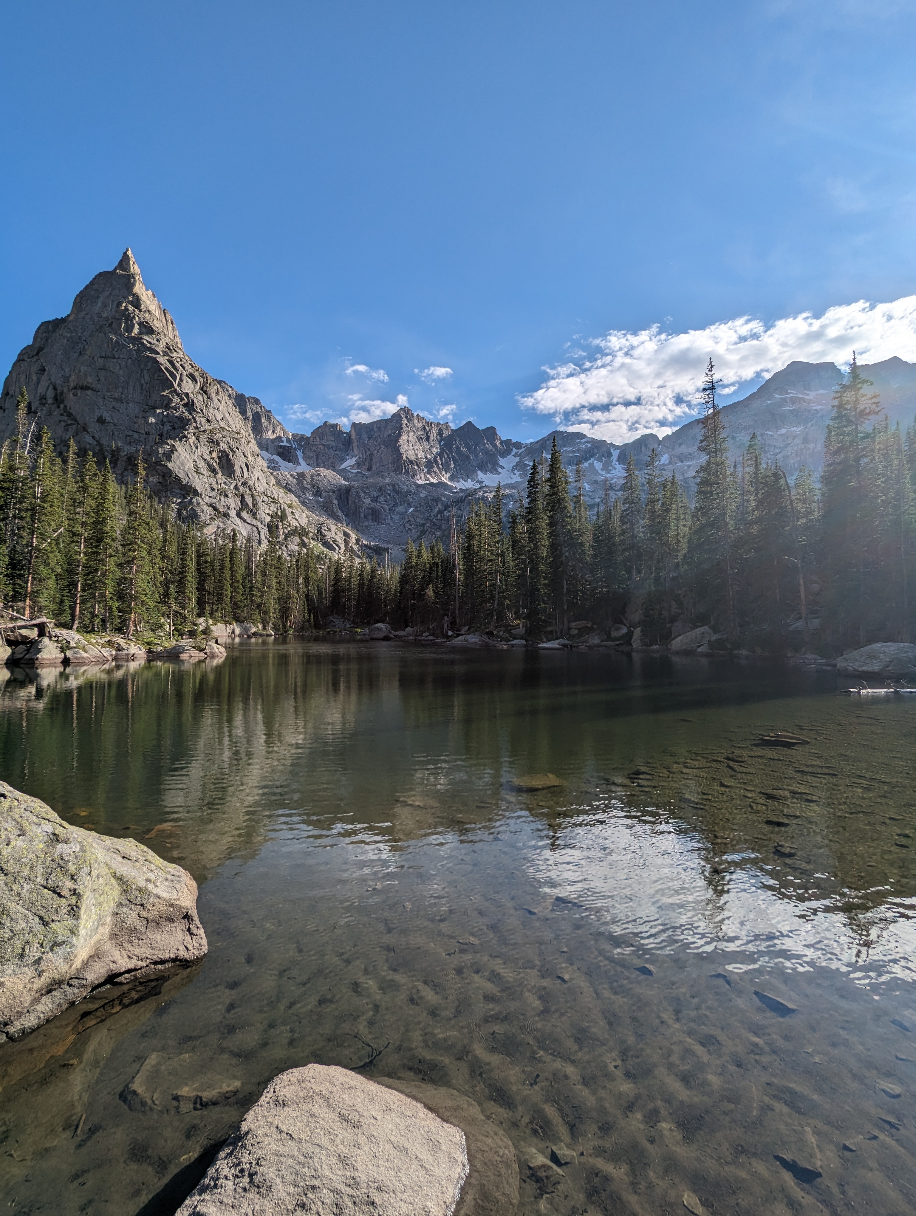 Lone Eagle Peak across mirror lake